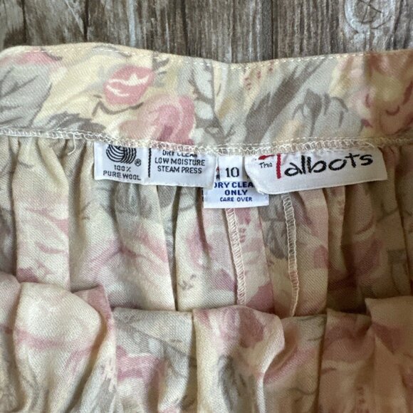 2/$18 SALE! Vintage Floral Skirt Talbots S Cottage High Waist Cowboy Pleated - Picture 4 of 8